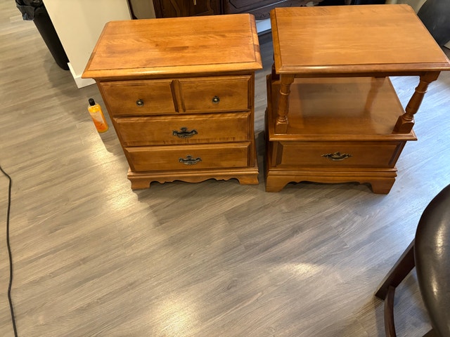 Vintage Solid Wood Accent Tables / Nightstands