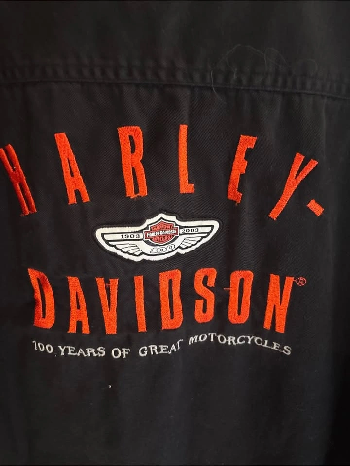 Harley-Davidson Men's Black Button-Down Work Shirt Jacket medium - photo 5