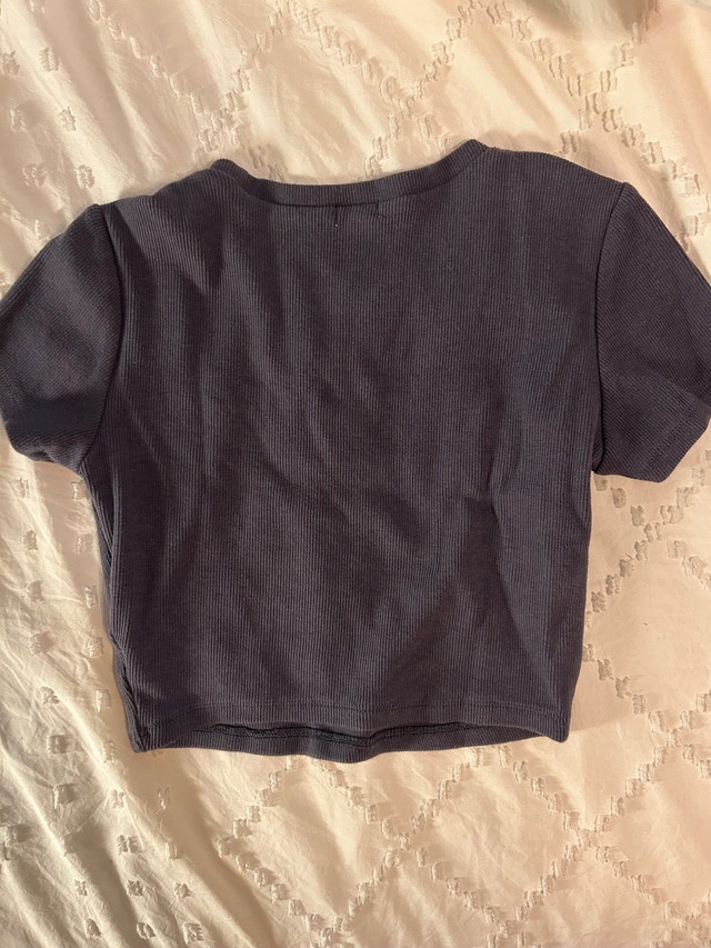 Garage cropped dark grey T shirt - photo 2