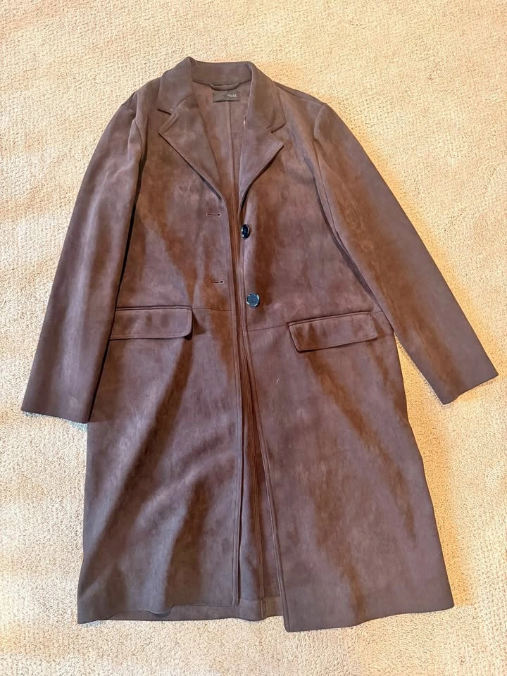 Zara Faux suede tailcoat - chocolate brown - size L