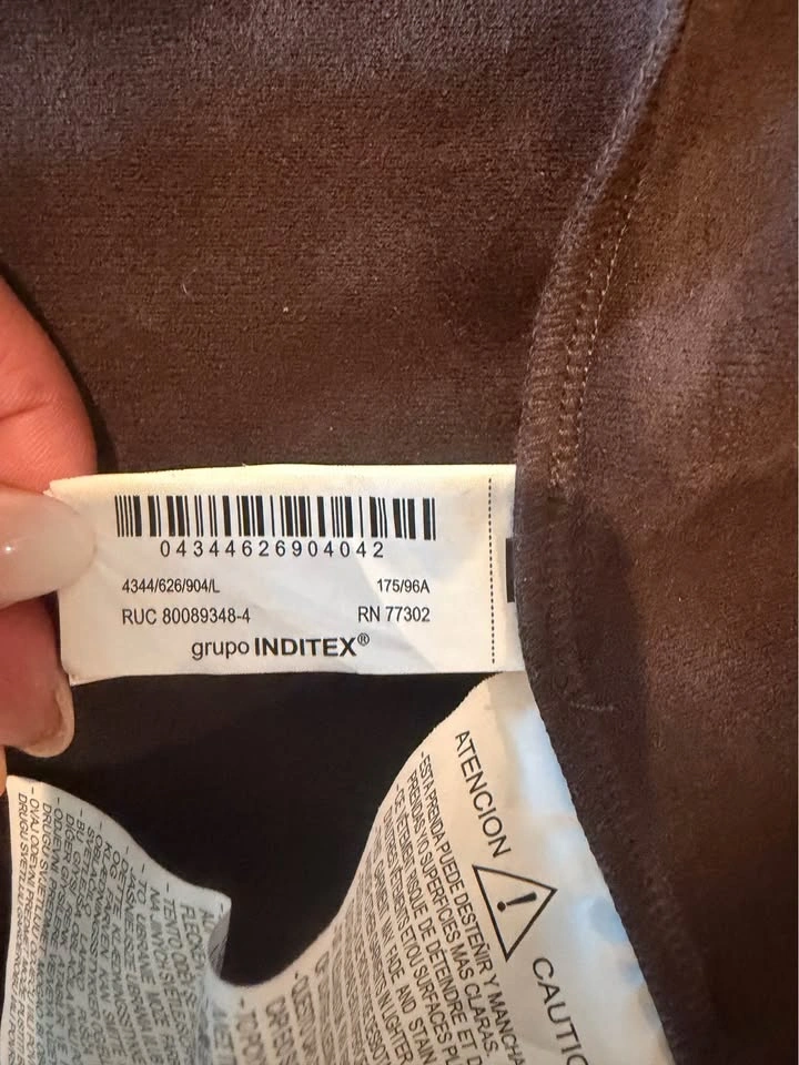 Zara Faux suede tailcoat - chocolate brown - size L - photo 2