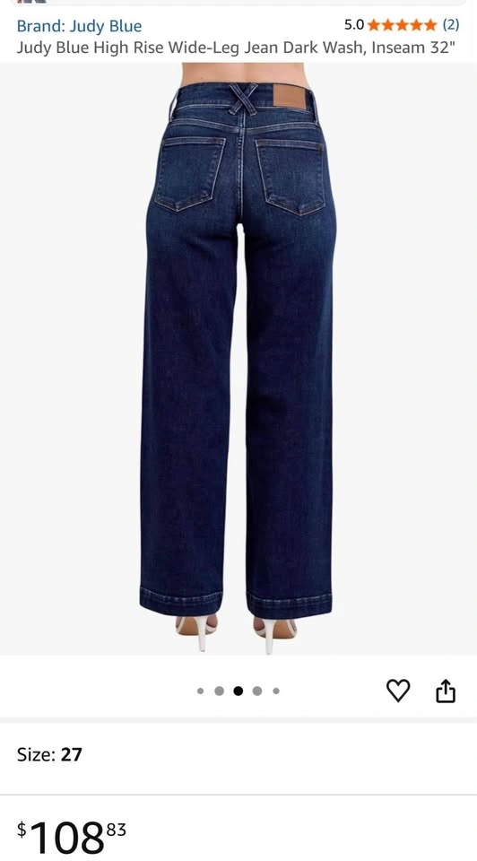 Judy Blue Hi-Rise Wide Leg Jean Dark Wash size 11 - photo 4