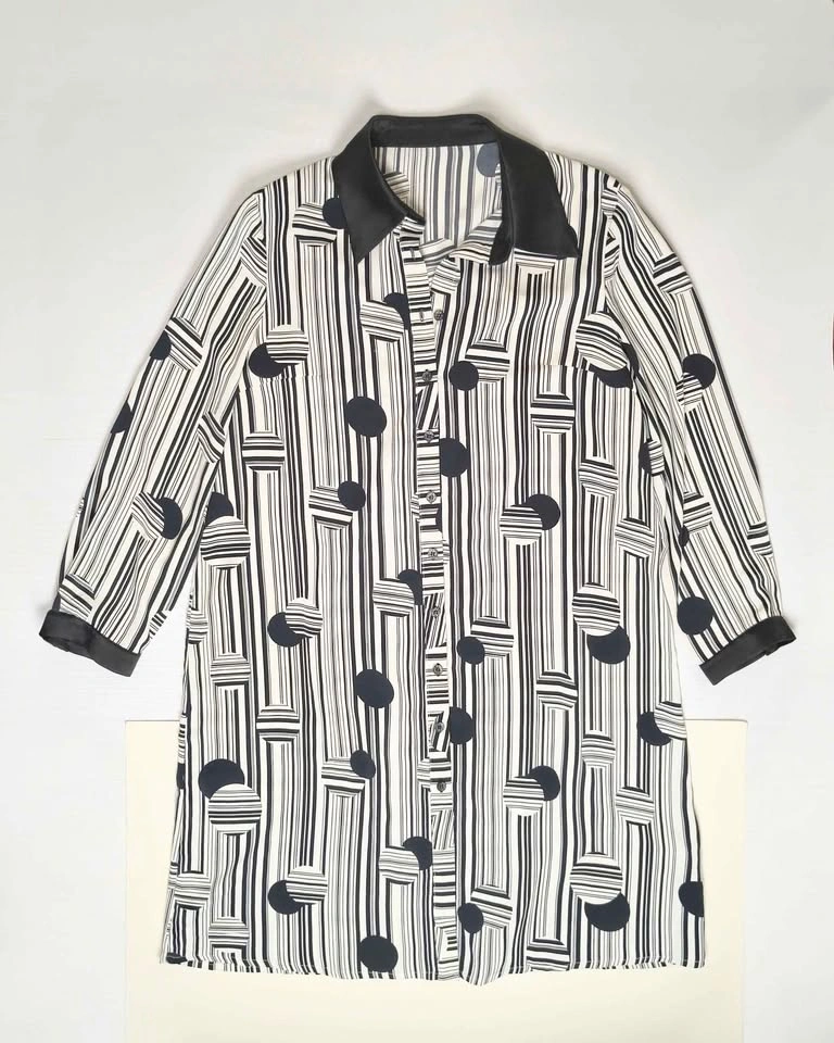 Size XL Geometric Polka Dot Tunic Shirt - photo 2