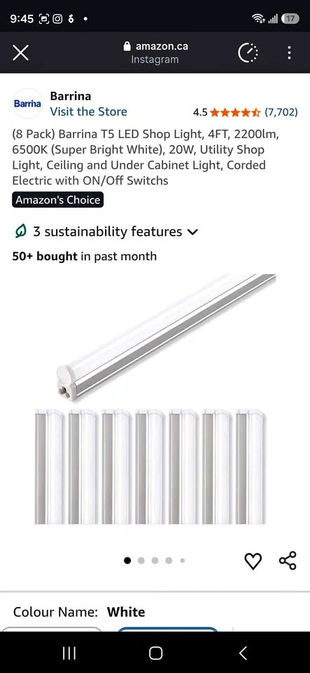 Barrina T5 LED Shop Light 4FT 8-Pack