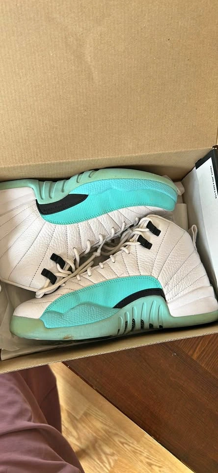 Jordan 12 GS - Aqua and White