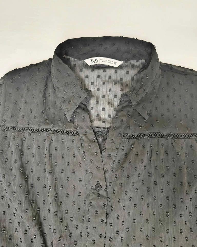 Zara Swiss Dot Tiered Shirt Dress - photo 4