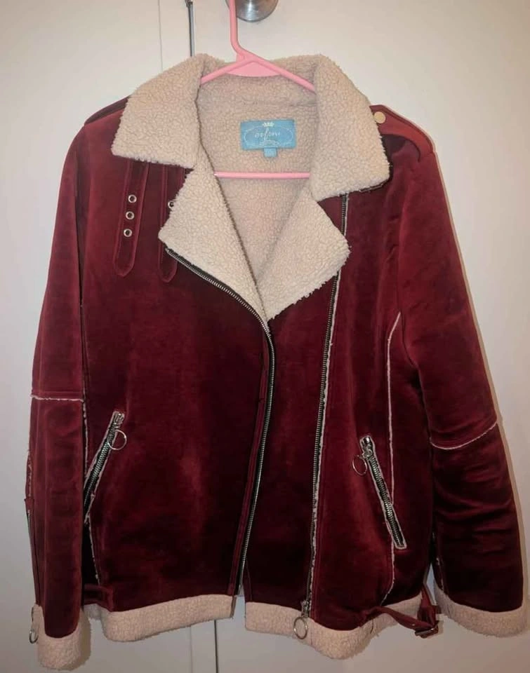 Velvet Aviator Jacket with Sherpa lining - photo 3
