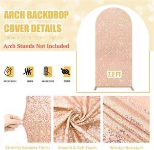 Rose Gold Sequin Arch Backdrop Cover 7.2 ft - photo 5