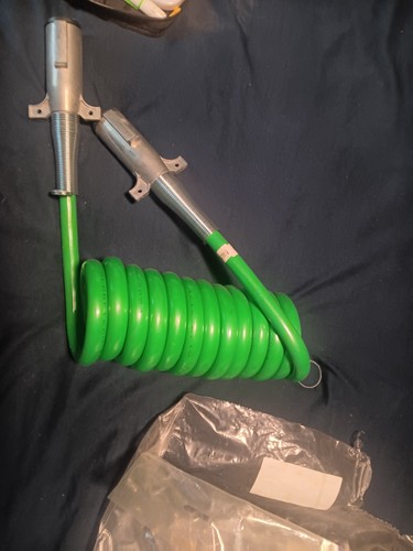 7 Way ABS 15" Trailer Coil Cord Green Electric Tractor Cable