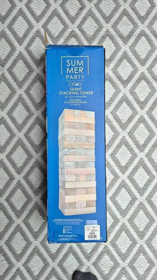Giant Wooden Stacking Tower Game (Jenga Style) - Ciroa