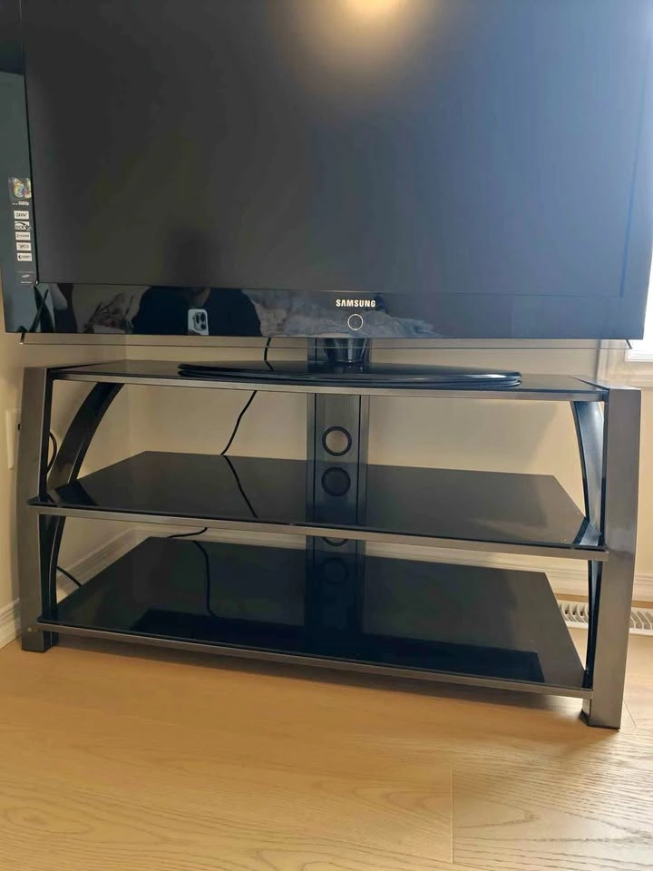 Glass and Metal TV Stand