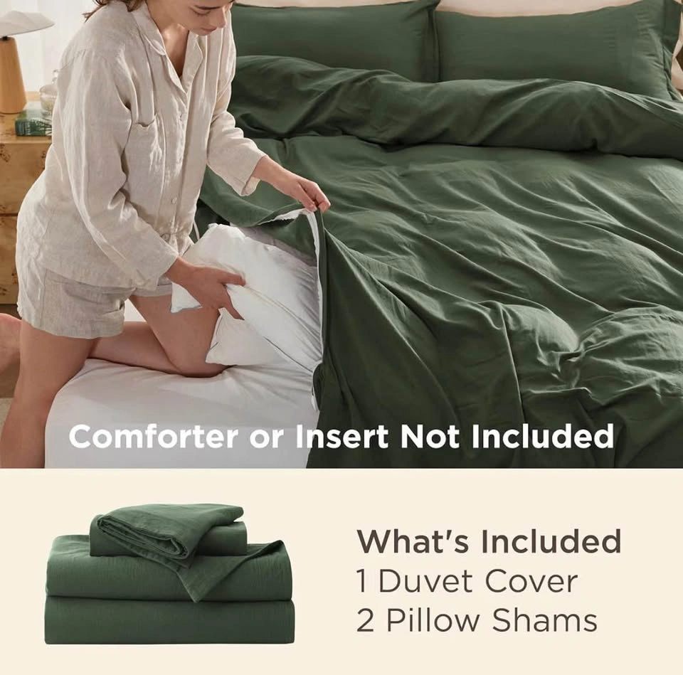 Olive Green duvet cover and 2 pillow cases, Queen size - photo 2