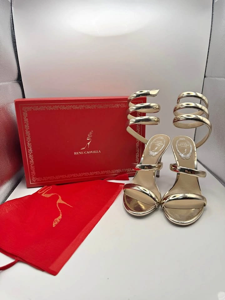Rene Caovilla Cleo Gold Metallic Sandals