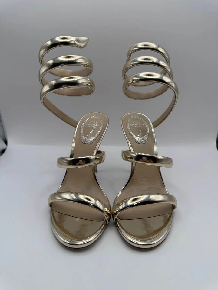 Rene Caovilla Cleo Gold Metallic Sandals - photo 2