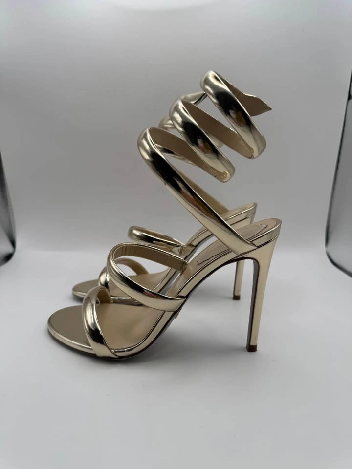 Rene Caovilla Cleo Gold Metallic Sandals - photo 3