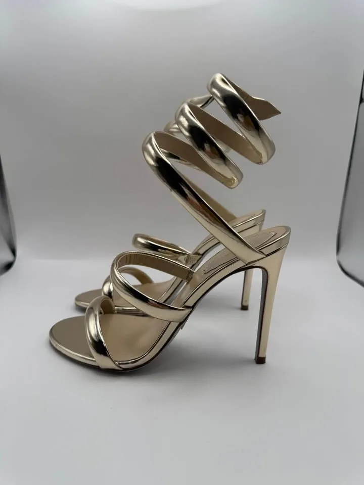Rene Caovilla Cleo Gold Metallic Sandals - photo 3