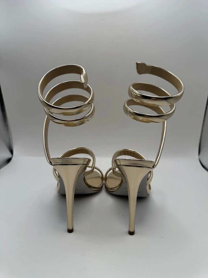 Rene Caovilla Cleo Gold Metallic Sandals - photo 4