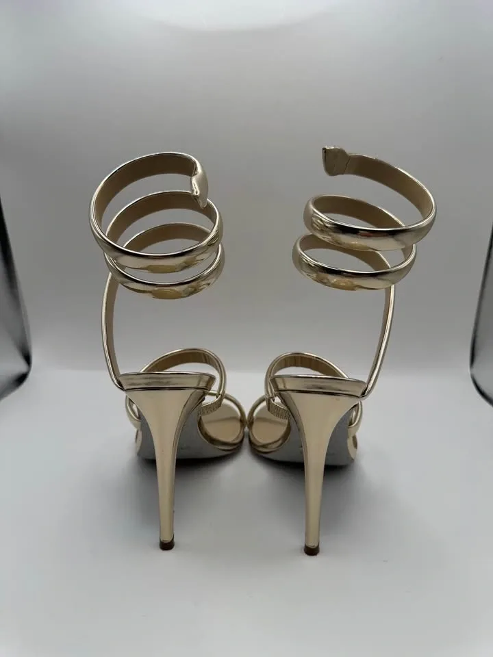 Rene Caovilla Cleo Gold Metallic Sandals - photo 4