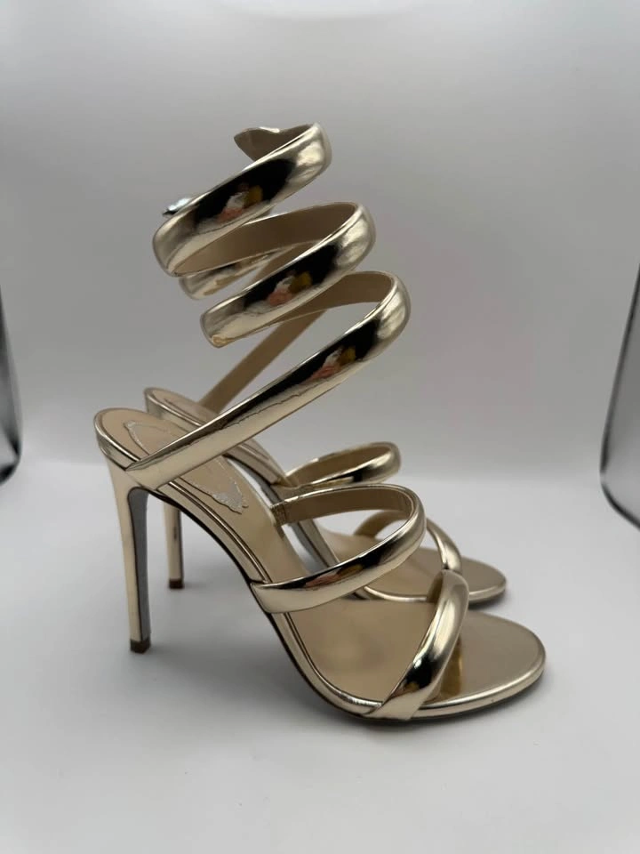 Rene Caovilla Cleo Gold Metallic Sandals - photo 5