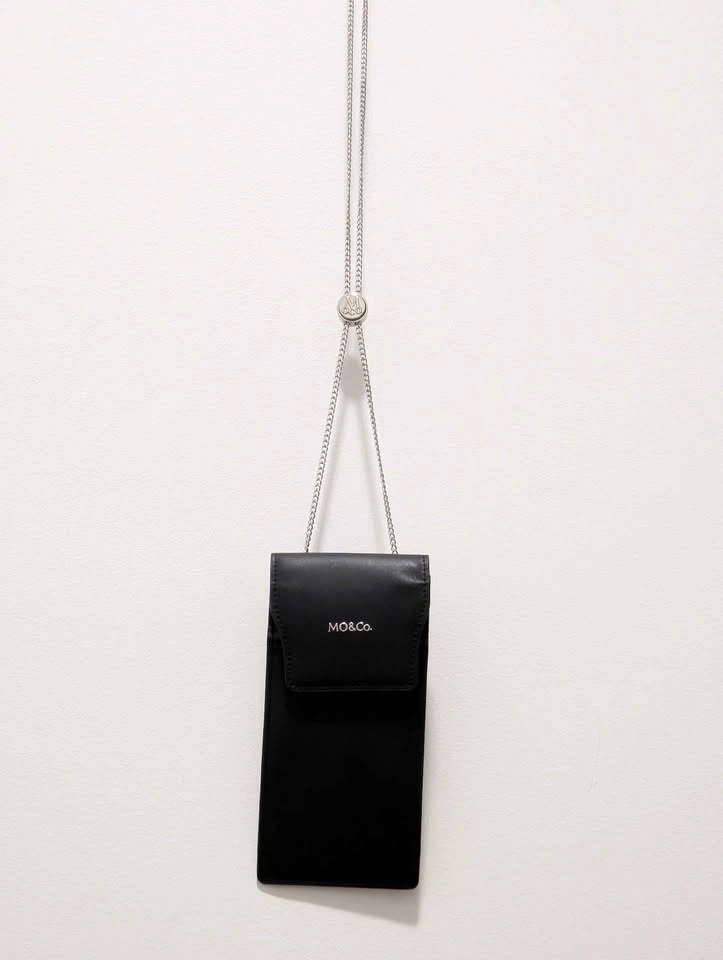 MO&Co. Black Leather Phone Bag with Chain Strap - photo 2