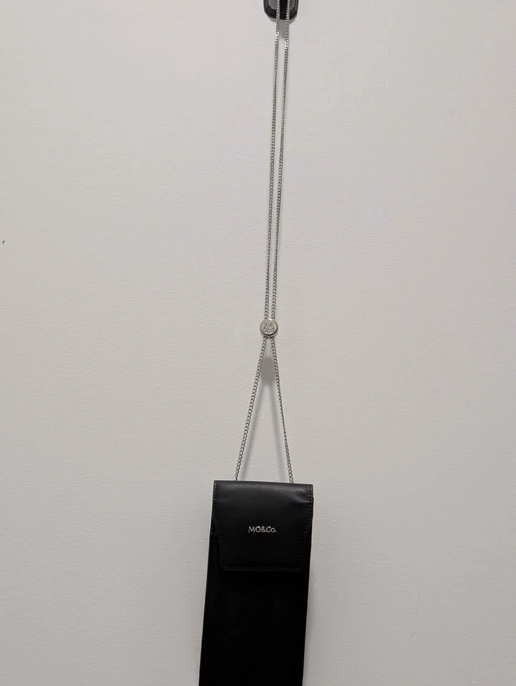 MO&Co. Black Leather Phone Bag with Chain Strap - photo 3