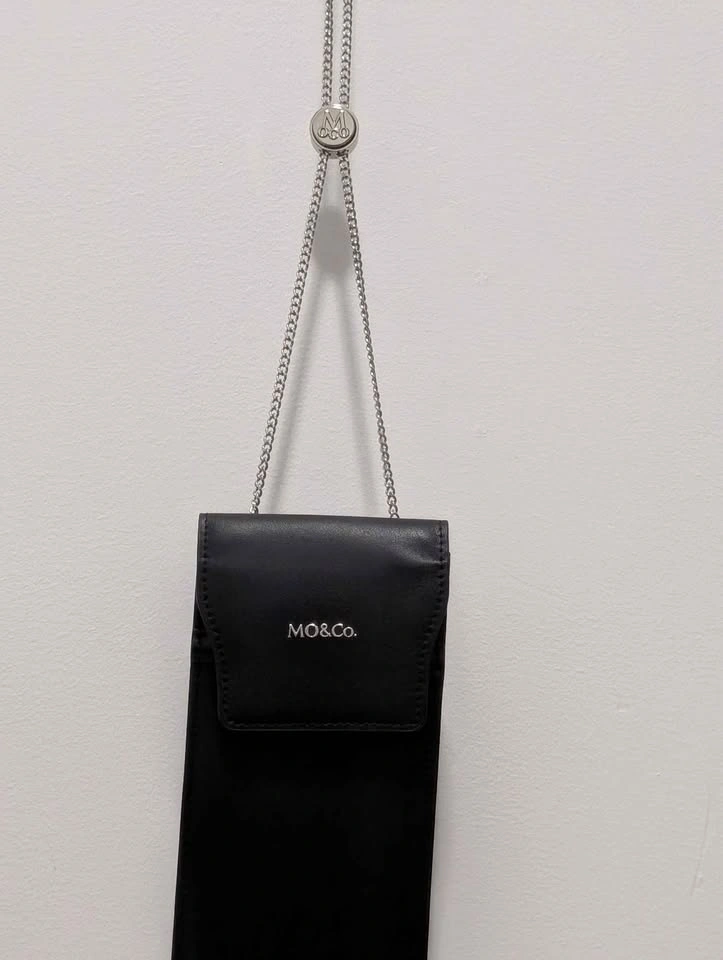 MO&Co. Black Leather Phone Bag with Chain Strap - photo 4