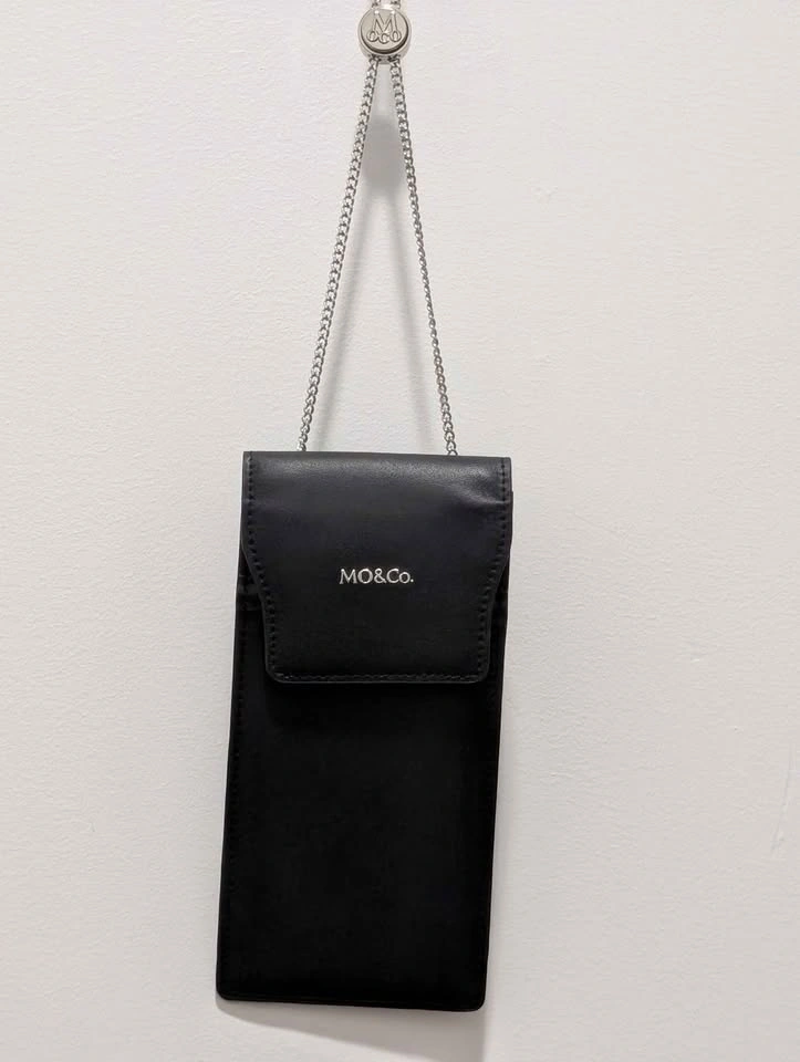 MO&Co. Black Leather Phone Bag with Chain Strap - photo 5