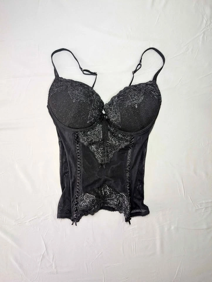 Black Lace Corset Bustier Top