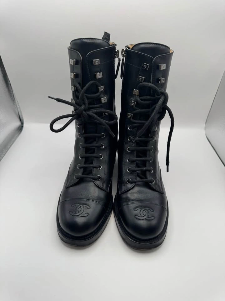 Chanel Leather Combat Boots EU37 - photo 3