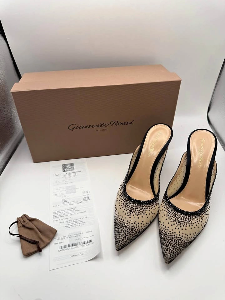 Gianvito Rossi Crystal Mesh Mules