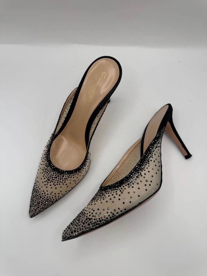 Gianvito Rossi Crystal Mesh Mules - photo 5