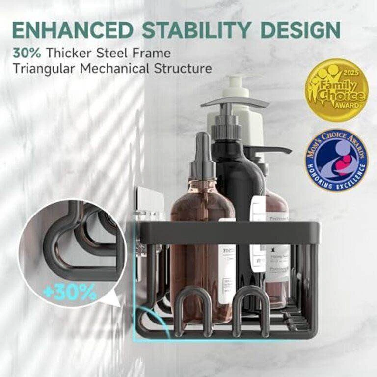 Large Shower Caddy 3-Pack, Rustproof, Adhesive No Drilling - New - photo 2