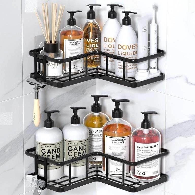 2-Pack Adhesive Corner Shower Caddy Shelves - Brand New!