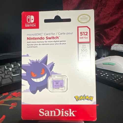 SanDisk 512GB microSDXC UHS U3 for Nintendo Switch, Purple Genga
