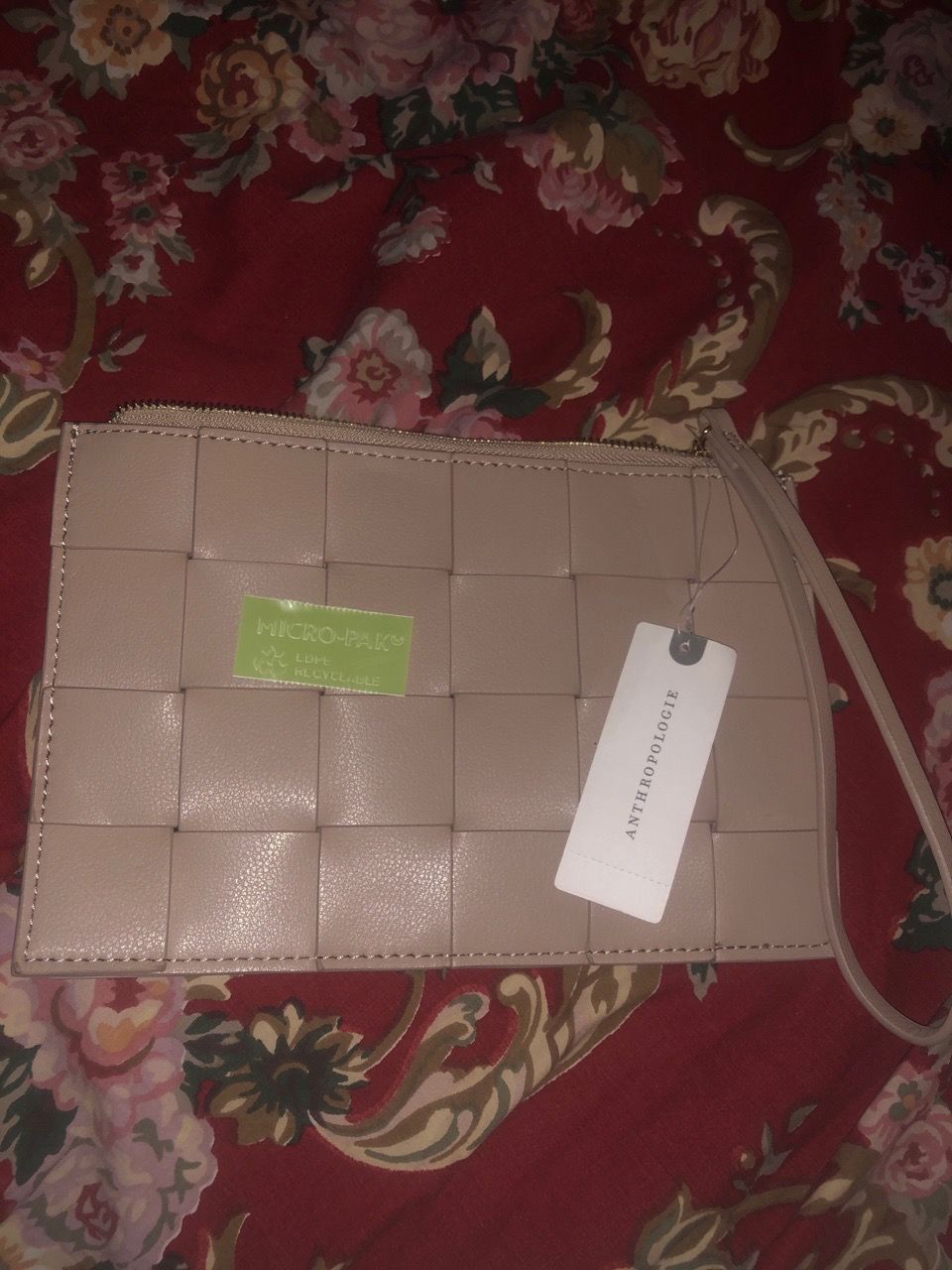 Blush Pink Woven Clutch Wristlet - photo 2