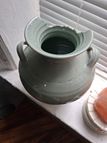 Simon Pearce Belmont Vase celadon crackle glaze - photo 2