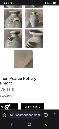 Simon Pearce Belmont Vase celadon crackle glaze - photo 5