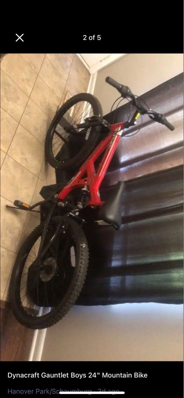 Dynacraft Gauntlet Boys 24" Mountain Bike – Red - photo 2