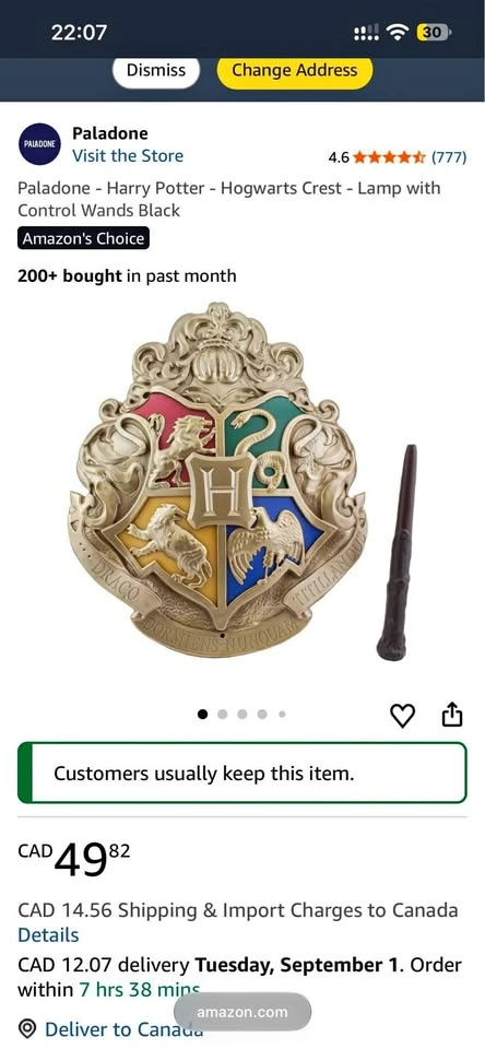 50% off - Hogwarts Crest Light