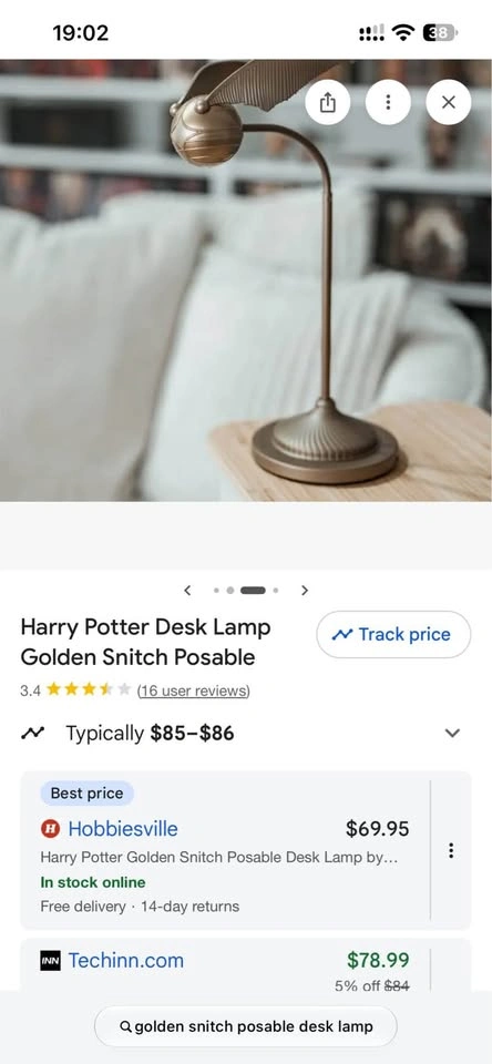 30% off - Harry Potter Golden Snitch LED lamp (opened box) - photo 2