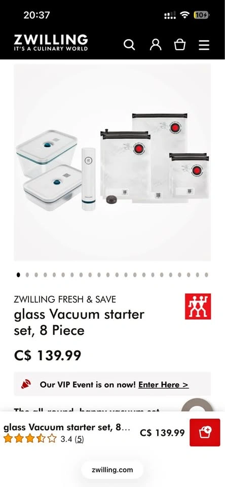 [55% OFF] Zwilling Vacuum Starter Set 8pc