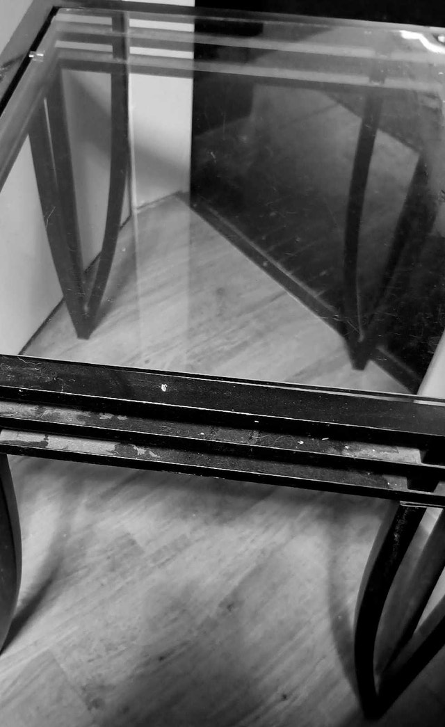 Two Chrome/Glass Solid End Tables