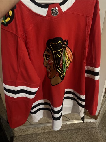 New 50 Adidas Chicago Blackhawks NHL Red Home Authentic Jersey