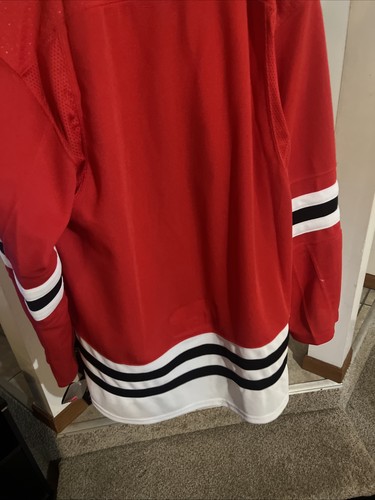 New 50 Adidas Chicago Blackhawks NHL Red Home Authentic Jersey - photo 2