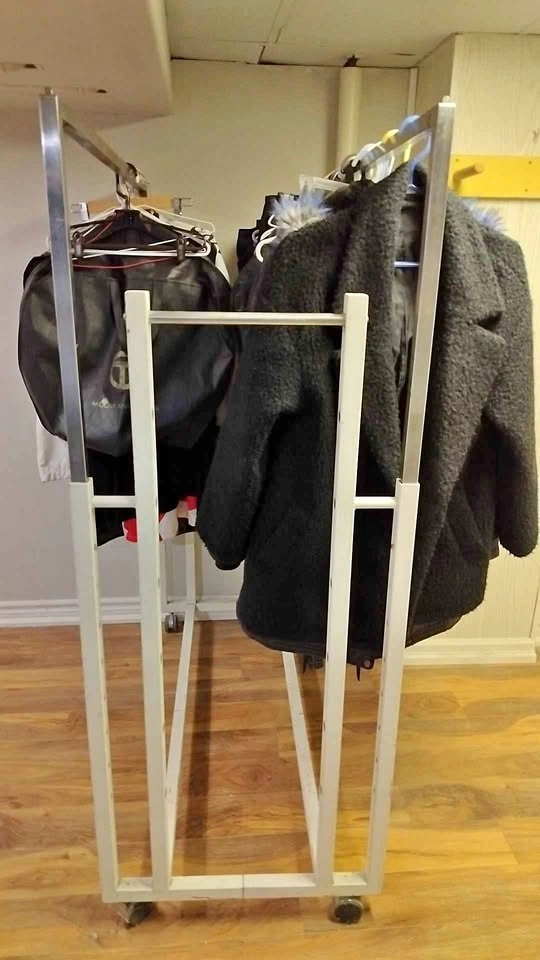 Double-Rod Clothing Rack with caster 48"W by 61" H
