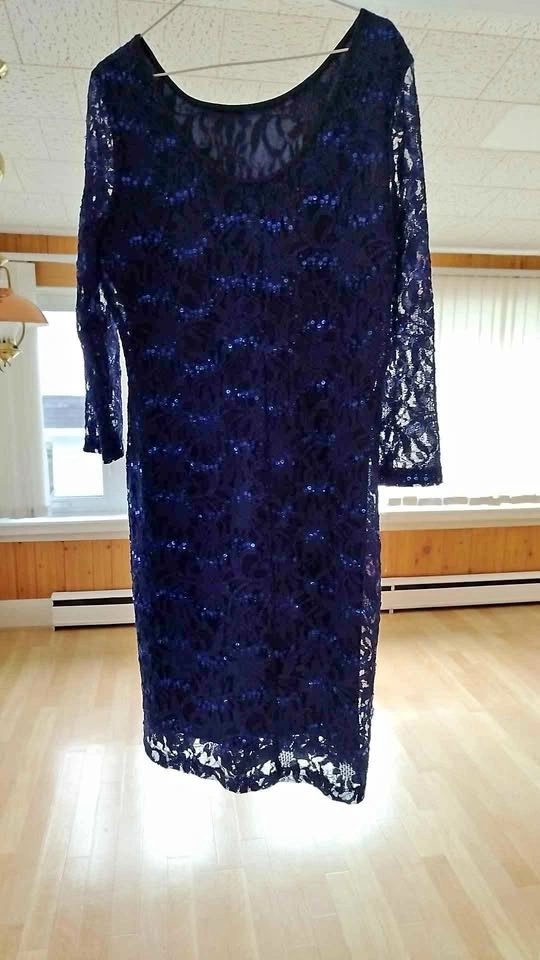 Royal Blue Sequence Lace Dress Size 14