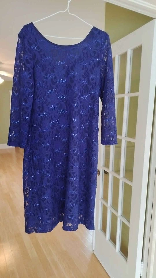 Royal Blue Sequence Lace Dress Size 14 - photo 2