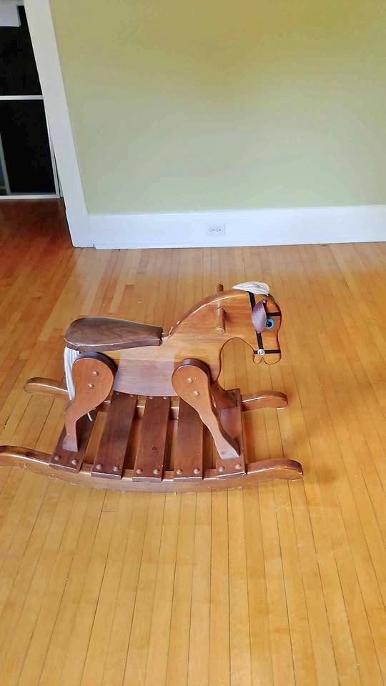 Classic Handcrafted Oak Rocking Horse