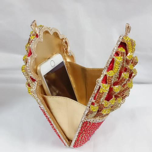 3D French Fries Crystal Evening Clutch Bag - photo 4