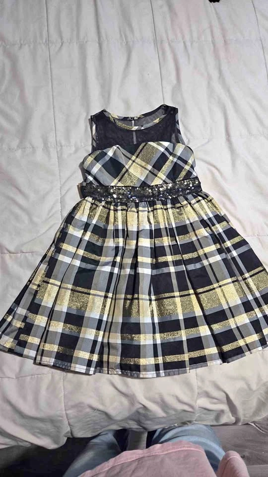 Samantha Says Plaid Sequin Sleeveless Dress Size 4-5